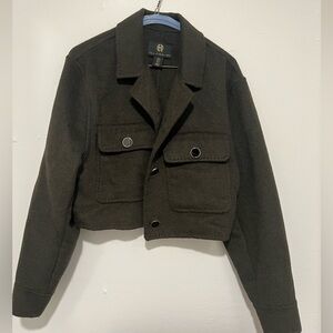 Cropped Dark Olive Green Jacket